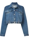 RE/DONE RE/DONE CROPPED DENIM JACKET - BLUE