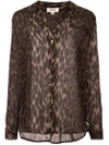 L AGENCE LEOPARD PRINT FITTED BLOUSE
