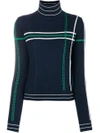 CARVEN STRIPED HIGH NECK KNIT SWEATER