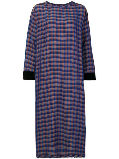 Forte Forte Plaid T-shirt Dress In Blue