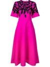 OSCAR DE LA RENTA leaf embroidered day dress