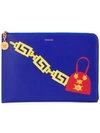 VERSACE VERSACE HANDBAG PRINT CLUTCH - BLUE