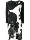 CAVALLI CLASS CAVALLI CLASS COW PRINT DRESS - BLACK