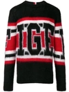 TOMMY HILFIGER HILFIGER COLLECTION KNITTED HILFIGER JUMPER - BLACK