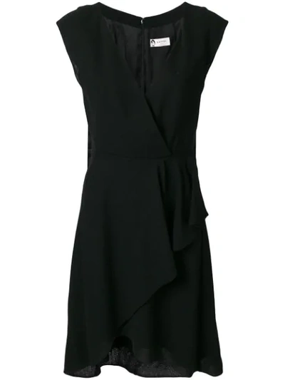Lanvin Wrap Style Sleeveless Dress - Black