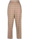 N°21 CHECKED PAPERBAG TROUSERS