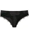 Dolce & Gabbana Lace-detail Satin Briefs In Black