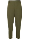 RICK OWENS RICK OWENS CROPPED TROUSERS - GREEN