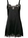 DOLCE & GABBANA LACE-DETAIL SATIN SLIP DRESS