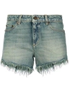 SAINT LAURENT DISTRESSED RIPPED SHORTS