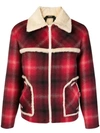 N°21 Nº21 CHECKED SHEARLING JACKET - RED