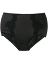Dolce & Gabbana High-waisted Lace-detail Satin Briefs In Black