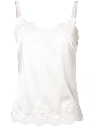 DOLCE & GABBANA LACE-DETAIL SATIN CAMISOLE TOP