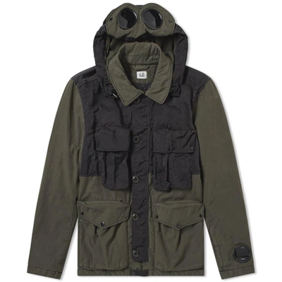 C.p. Company Army Green Goggle Cotton-blend Jacket