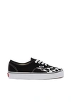Vans Ua Authentic Checker Flame Sneaker In Black/true White