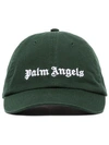 PALM ANGELS green and white logo embroidered cap
