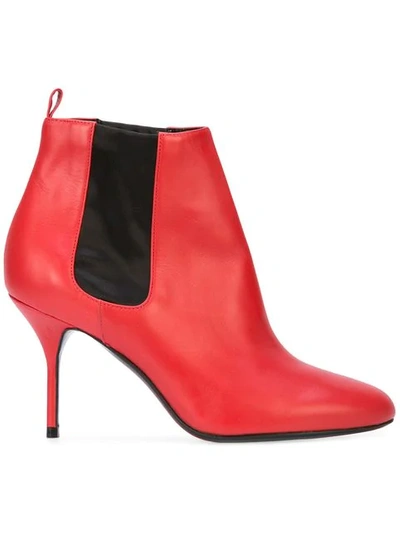 Pierre Hardy Elastic Panel Stiletto Boots - Red