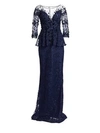 TERI JON BY RICKIE FREEMAN Embellished Lace Gown