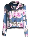 FLEUR DU MAL Floral-Print Silk Satin Pajama Top