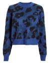 RAG & BONE Blue Leopard Sweater,W285638XF LEO CREW