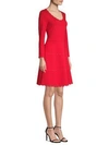 Kate Spade Scoop-neck Mini Dress In Scalloped Ponte In Lingonberry