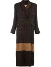 UMA WANG UMA WANG CONTRAST PANELS LONG COAT - BLACK