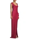 ST JOHN Inlaid Sequin Knit Ruffle Gown