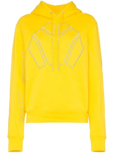 Gmbh Logo Embroidered Hoodie In Yellow