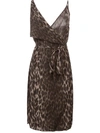 L AGENCE L'AGENCE LEOPARD PRINT FITTED DRESS - GREEN