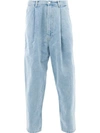Hed Mayner Weite Jeans Mit Bundfalten In Blue Jeans