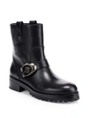 COACH Leighton Leather Moto Boots