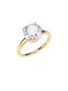 ADRIANA ORSINI 18K-GOLD-PLATED STERLING SILVER & CUBIC ZIRCONIA SOLITAIRE RING,400099285781