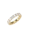 ADRIANA ORSINI WOMEN'S 18K YELLOW GOLDPLATED STERLING SILVER & CUBIC ZIRCONIA ETERNITY BAND,400099285822