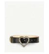 ALESSANDRA RICH Heart crystal-embellished lizard-leather belt