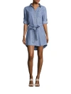 SAKS FIFTH AVENUE Long Sleeve Shirt Dress,0400090742307