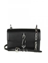 ALEXANDER WANG "HOOK" SHOULDER BAG IN BLACK COLOR LEATHER,10678266