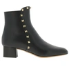 VALENTINO GARAVANI HEELED BOOTIES VALENTINO ROCKSTUD ANKLE BOOT IN GENUINE SMOOTH LEATHER WITH METAL STUDS,10680153