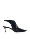 CHRISTOPHER KANE BLACK PATENT LEATHER OPEN BACK BOOTIES,10679199