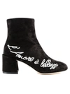 DOLCE & GABBANA EMBROIDERED ANKLE BOOTS,10676294