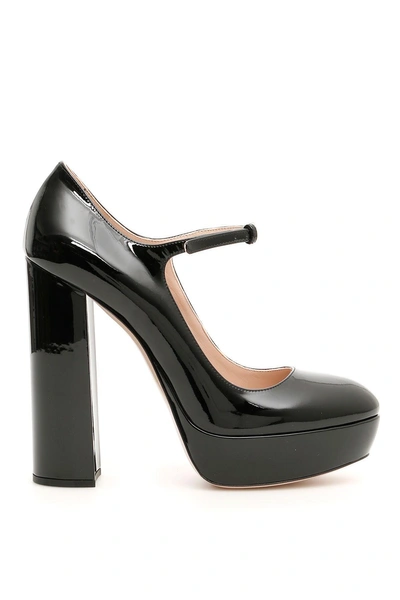 Miu Miu Patent Mary Jane Pumps In Neronero