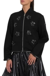 MONCLER GENIUS ZIPPERED CARIGAN WITH FLORAL APPLICATIONS BY NOIR KEI NINOMIYA,10677808