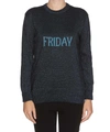 Alberta Ferretti Long-line Rainbow Week Pullover In Dark Blue