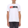 Diesel T-boxt-div Logo Printed T-shirt In White