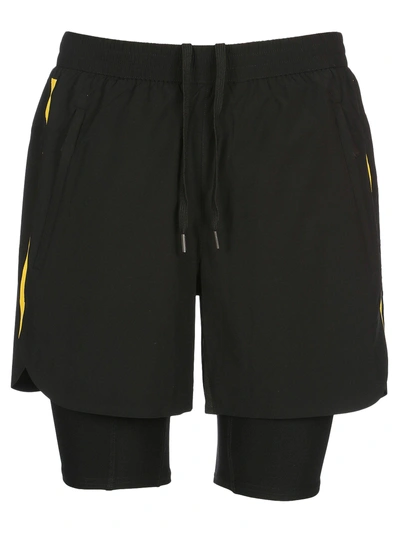 Blackbarrett Black Barrett Bermuda + Short Leggings In Black + Yellow