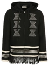 SAINT LAURENT HOODIE FRINGE JACKET,10676201