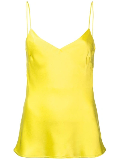 Galvan Satin V-neck Camisole In Yellow