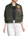 DOLCE & GABBANA EMBROIDERED FLOWER BOMBER JACKET,1000084756267