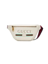 Gucci Printed Textured-leather Belt Bag In White Leather