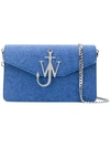 JW ANDERSON JW ANDERSON FELT LOGO PURSE - BLUE