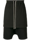 RICK OWENS DRKSHDW layered track shorts